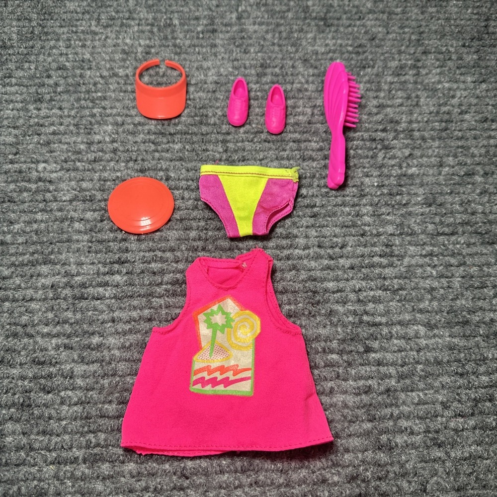 Vintage RARE 1990 Sun Lovin' Jazzie‎ Cousin of Barbie Mattel Outfit Set 7pc